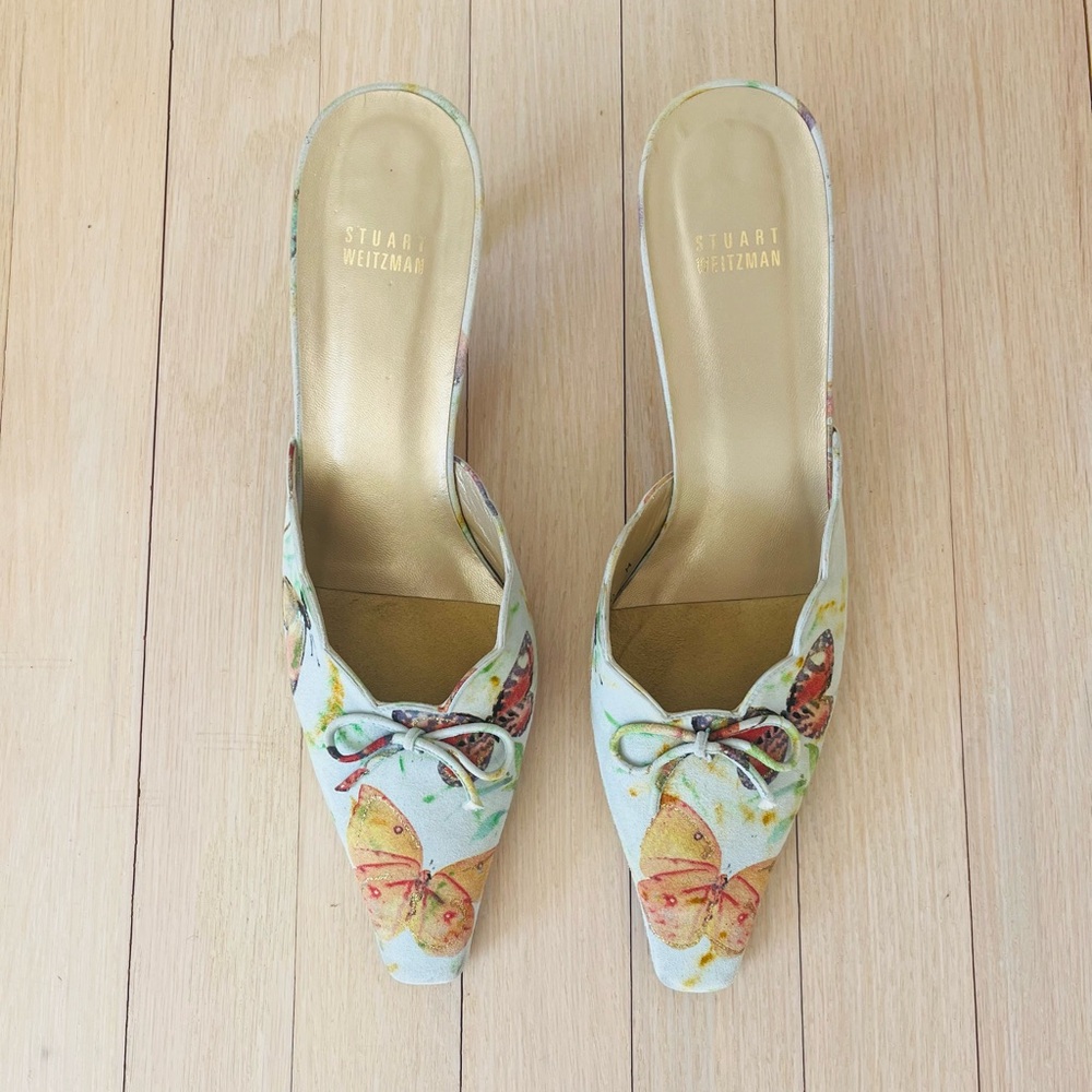 EUC Stuart Weitzman Butterfly 🦋 Mules Size 10